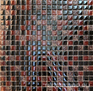 Мозаика Мастера Керамики Glass Мозаика 2076 микс черный-коричневый-шеколад с рисунком 15х15 ZZ30х30 XX Комбинированный 