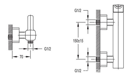 Смеситель для душа, (цв. хром),  ZZ Cezares Tesoro TESORO-D-01 / TESORO-F-D-01