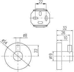 Поручень для ванны 450мм, настенный, (цв.хром), Tender ZZ