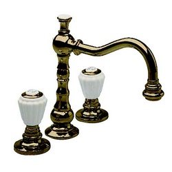 Смеситель для раковины на 3 отв., с д/к, (цв.бронза, ручки керамика), Righe Z XXZ