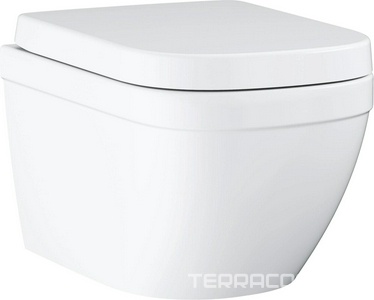 Подвесной унитаз с крышкой микролифт, цв.белый ZZ Grohe Euro Ceramic 39554000