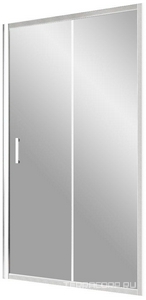 Дверь в нишу  (knob), 130x190 см, двухсекционная раздвижная, профиль белый, стекло прозрачное ZZ Vegas Glass ZP ZP (knob) 0130 01 01