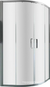 Душевое ограждение100х100хh190см, 1/4 круга, R500мм, раздвижн двери с неподв.сегмент,(стек.прозр.4/6мм Anti-Plaque,проф.мат.серебр) ZZ Huppe Huppe Classics 2 C20605 087 322