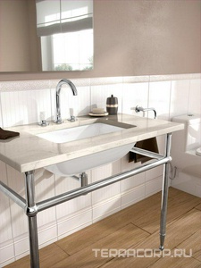 Раковина встраиваемая снизу 540(615)х340(405)хh120(180)мм, удинённый рычаг для пробки д/к, крепёж в компл., (цв. R1 white cer +),  ZZ Villeroy & Boch Loop & Friends 616300R1