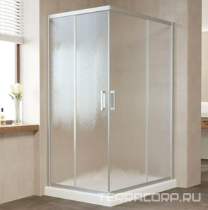 Душевое ограждение , 800x1200x1900 мм,  профиль матовый хром, стекло шиншилла, БЕЗ поддона ZZ Vegas Glass ZA-F ZA-F 120*80 07 02