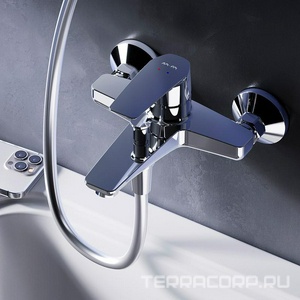 Смеситель для ванны/душа  излив 175мм, БЕЗ аксессуаров, цв.хром AMPM Gem F90A10000