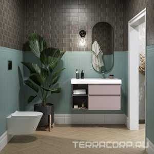 Раковина мебельная 90 см, правая, для тумбы "" Kerama Marazzi Cubo CU.wb.90Rh