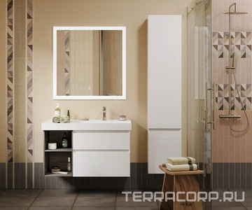 Раковина мебельная 90 см, правая, для тумбы "" Kerama Marazzi Cubo CU.wb.90Rh