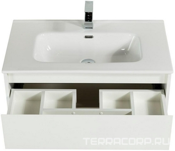 База под раковину подвесная с двумя выкатными ящиками, 1010х460хh515мм, без раковины, (цв.Bianco Opaco),  ZZ BelBagno Kraft KRAFT-1000-2C-SO-BO