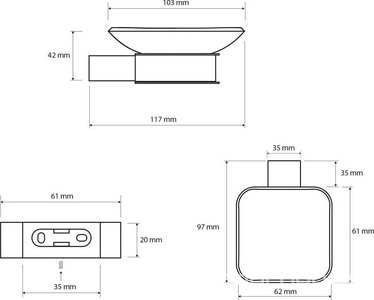 Мыльница настенная, (цв. черный матовый),  ZZ Bemeta Nero 135008020