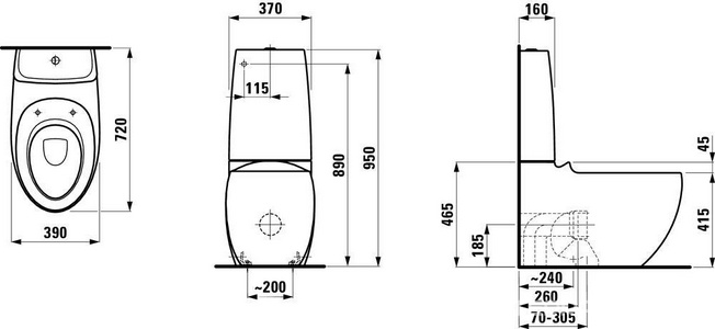 Чаша напольного унитаза 39х72см, БЕЗ бачка и сиденья, крепл. к полу в компл., Alessi Laufen alessi 8.2297.6.400.000.1