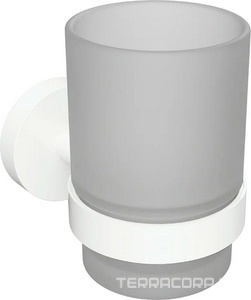 Стакан для зубных щеток, настенный, (цв.белый матовый / матовое стекло),  ZZ Bemeta White 104110014