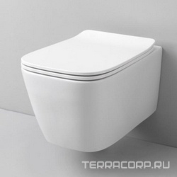 Унитаз подвесной 36х52см, безободковый, БЕЗ сиденья, крепёж в компл., (цв.matt white), A16 ZZ