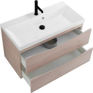 База под раковину подвесная с 2 выкатными ящиками, 800х450x530мм, (без раковины), (цв.Rovere Grigio),  ZZ BelBagno Marino MARINO-800-2C-SO-RG-P