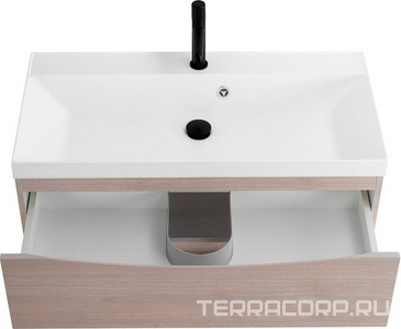 База под раковину подвесная с 2 выкатными ящиками, 800х450x530мм, (без раковины), (цв.Rovere Grigio),  ZZ BelBagno Marino MARINO-800-2C-SO-RG-P