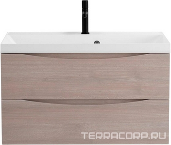 База под раковину подвесная с 2 выкатными ящиками, 800х450x530мм, (без раковины), (цв.Rovere Grigio),  ZZ BelBagno Marino MARINO-800-2C-SO-RG-P