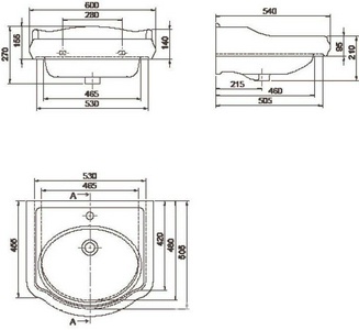 Раковина Виктория 60 для тумбы  60, белая (БЕЗ ТУМБЫ НЕ ПРОДАЕТСЯ!)ZZ Opadiris Лоренцо 030200-u-01