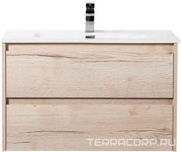 База под раковину подвесная с двумя выкатными ящиками, 1010х460хh515мм, без раковины, (цв.Rovere Galifax Bianco),  BelBagno Kraft KRAFT-1000-2C-SO-RGB