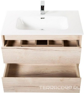 База под раковину подвесная с двумя выкатными ящиками, 1010х460хh515мм, без раковины, (цв.Rovere Galifax Bianco),  BelBagno Kraft KRAFT-1000-2C-SO-RGB