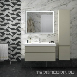 Тумба CUBO -100 см, подвесная, 2 выдвижной ящик , цв.лимо ZZ Kerama Marazzi Cubo CUB.100.2\LIM