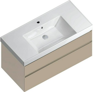 Тумба CUBO -100 см, подвесная, 2 выдвижной ящик , цв.лимо ZZ Kerama Marazzi Cubo CUB.100.2\LIM