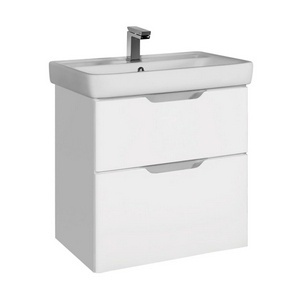 Тумба подвесная -55 см., 2 ящика, БЕЗ раковины, цв.белый ZZ Dreja Q 99.0007