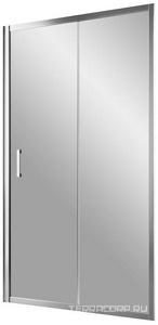 Дверь в нишу , 110x190 см, двухсекционная раздвижная, профиль хром глянцевый, стекло прозрачное ZZ Vegas Glass ZP ZP 0110 08 01