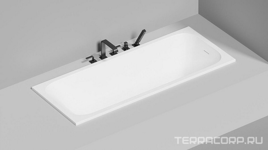 Ванна 1700х700хh600мм, встраив., литой камень S-Sense глянец цв.белый, д/к Up&Down в цвет ванны, интегрир.слив-перелив, ножки в компл,  ZZ Salini Orlanda Kit 102111G