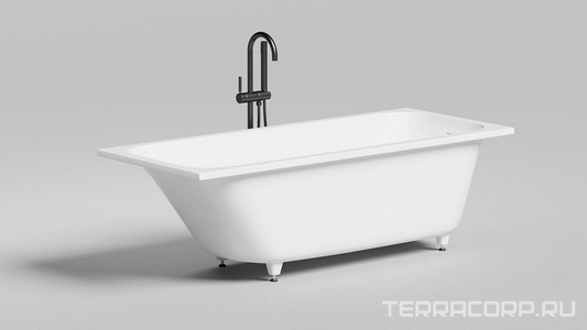 Ванна 1700х700хh600мм, встраив., литой камень S-Sense глянец цв.белый, д/к Up&Down в цвет ванны, интегрир.слив-перелив, ножки в компл,  ZZ Salini Orlanda Kit 102111G