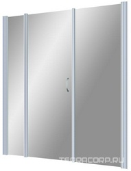 Дверь в нишу EP-2F, 175x190 см, распашная, левая, профиль мат.хром, стекло прозрачное ZZ