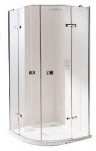 Дверь двустворчатая распашная с неподв.сегм. 900х900хh2000мм, R 500, проф/.хром, стекло 8/6mm, прозр Anti-Plaque, Huppe En/Eleg 1/4 круга ZZ Huppe Huppe Enjoy Elegance 3Т1502 092 322