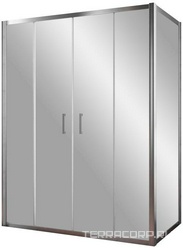 Душевое ограждение Z2P+ZPV, 170x90x1900 мм, профиль мат. хром, стекло сатин BriteGuard, БЕЗ поддона ZZ