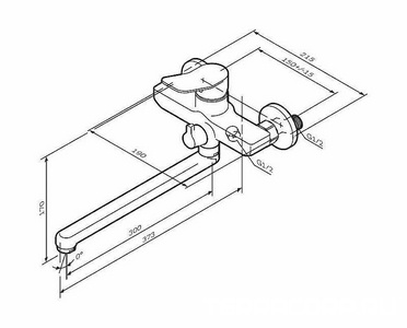 Смеситель для ванны/душа  излив 300 мм, с установ.компл., БЕЗ аксессуаров, хром AMPM X-Joy F85A90000