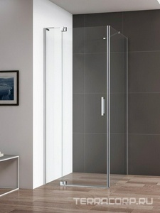 Душ уголок, дверь распашн.с неподв.сегментом(985-1000)x(800-900)x1950, (стекло прозр.8мм,фурнит.цв.хром),  ZZ Cezares Slider SLIDER-AH-1-100-80/90-C-Cr