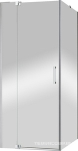 Душ уголок, дверь распашн.с неподв.сегментом(985-1000)x(800-900)x1950, (стекло прозр.8мм,фурнит.цв.хром),  ZZ Cezares Slider SLIDER-AH-1-100-80/90-C-Cr