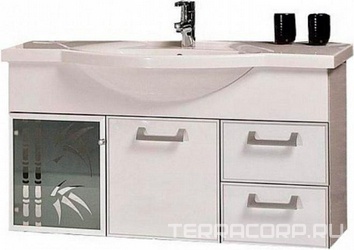 Тумба 1060*565*331 подвесная "Сайгон 110" цвет белый гл., крепеж в компл., БЕЗ раковины арт.19-R.01.01 ZZ