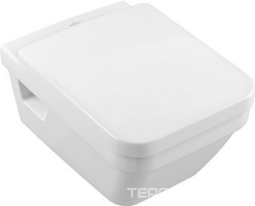 Унитаз подвесной, 370х530мм, в комплекте с сиденьем с функцией Quick Release и Soft Closing, прямоуг/модель, (цв. R1 white cer +),  ZZ Villeroy & Boch Architectura 5685HRR1