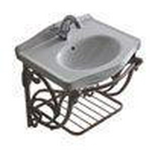 Структура подвесная для раковины 55см, с полотенцедержателем и полкой-решёткой (металл цв. алюминий античный), крепёж в компл.,  ZZ Galassia Ethos 8476