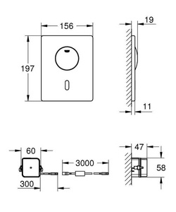 Накладная инфракрасная панель 230V  Skate, цвет матовый хром ZZ Grohe Tectron 37419SD0