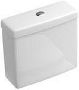 Бачок для унитаза, смыв 3/6л., подвод воды сбоку справа/слева, сзади, кнопка хром, (цв.R1 white ceramicplus),  ZZ Villeroy & Boch Architectura 5773G1R1