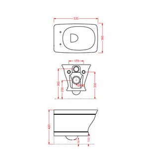 Унитаз подвесной 36х54см, без сиденья, крепёж в компл., (цв.glossy black), Civitas ZZ ArtСeram civitas CIV001 03;00