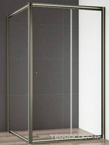 Душ.уголок 1200х900хh1950мм,прямоуг,одна сдвиж. дверь с неподв.сегм. и бок.стенкой, Правая/Левая,(ст.прозр.6мм, проф. бронза), GiubleoZZ Cezares Giubileo GIUBILEO-AH-1-120/90-SCORREVOLE-C-Br