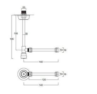 Кран подвода воды к бачку унитаза, (трубки, переходники, розетка в комплекте), (цв. золото), Simas ZZ Simas Универсал 120006 oro