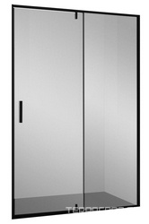 Душевое ограждение в нишу 120х200 см, распашные двери, профиль черный, стекло прозрачное (без боковой стенки при необходимости), без поддона ZZ