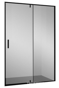 Душевое ограждение в нишу 120х200 см, распашные двери, профиль черный, стекло прозрачное (без боковой стенки при необходимости), без поддона ZZ Wasserkraft elbe 74P05