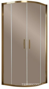 Душевое ограждение , 100*100*1900, профиль бронза, стекло бронза, БЕЗ поддона, покрытие BriteGuard, ZZ Vegas Glass ZS ZS 100 05 05 BriteGuard