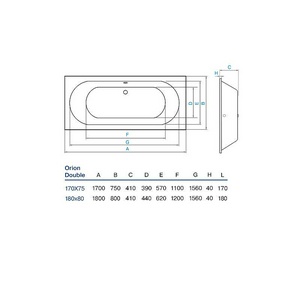 Ванна  170х75 Koller Pool Orion Double ORIOND170X75