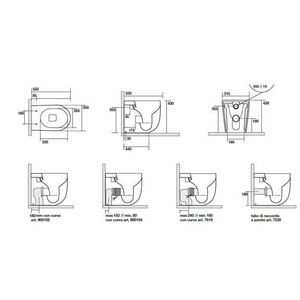 Унитаз подвесной 55х35см, безободковый, БЕЗ сиденья, крепёж арт.WB9N в компл., (цв.черный матовый),  ZZ Kerasan Nolita 531431
