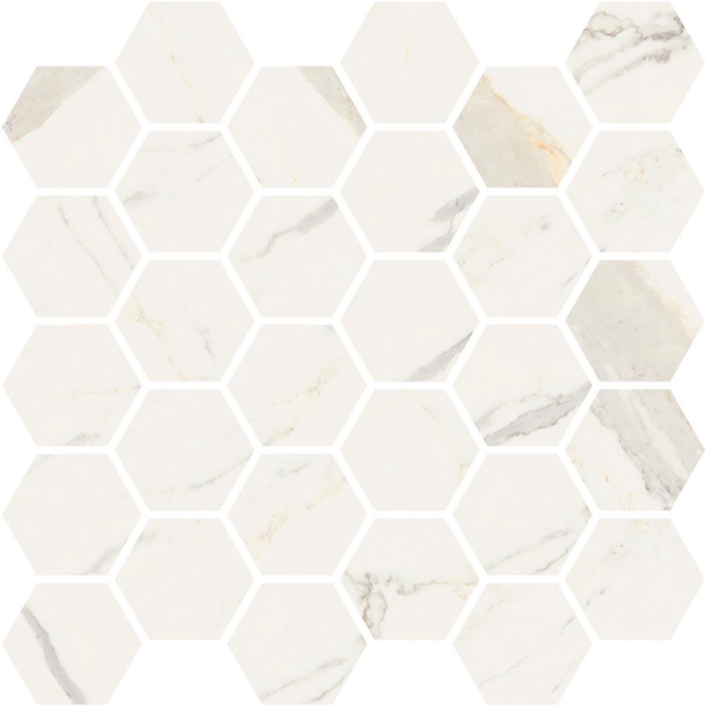 Мозаика Fioranese Marmorea Mosaico Esagoni Bianco Calacatta 30x30 Белый, фото 3