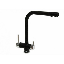 Смеситель Zorg Sanitary ZR 348 YF хром, черный металл, для кухонной мойки| 15x35x29